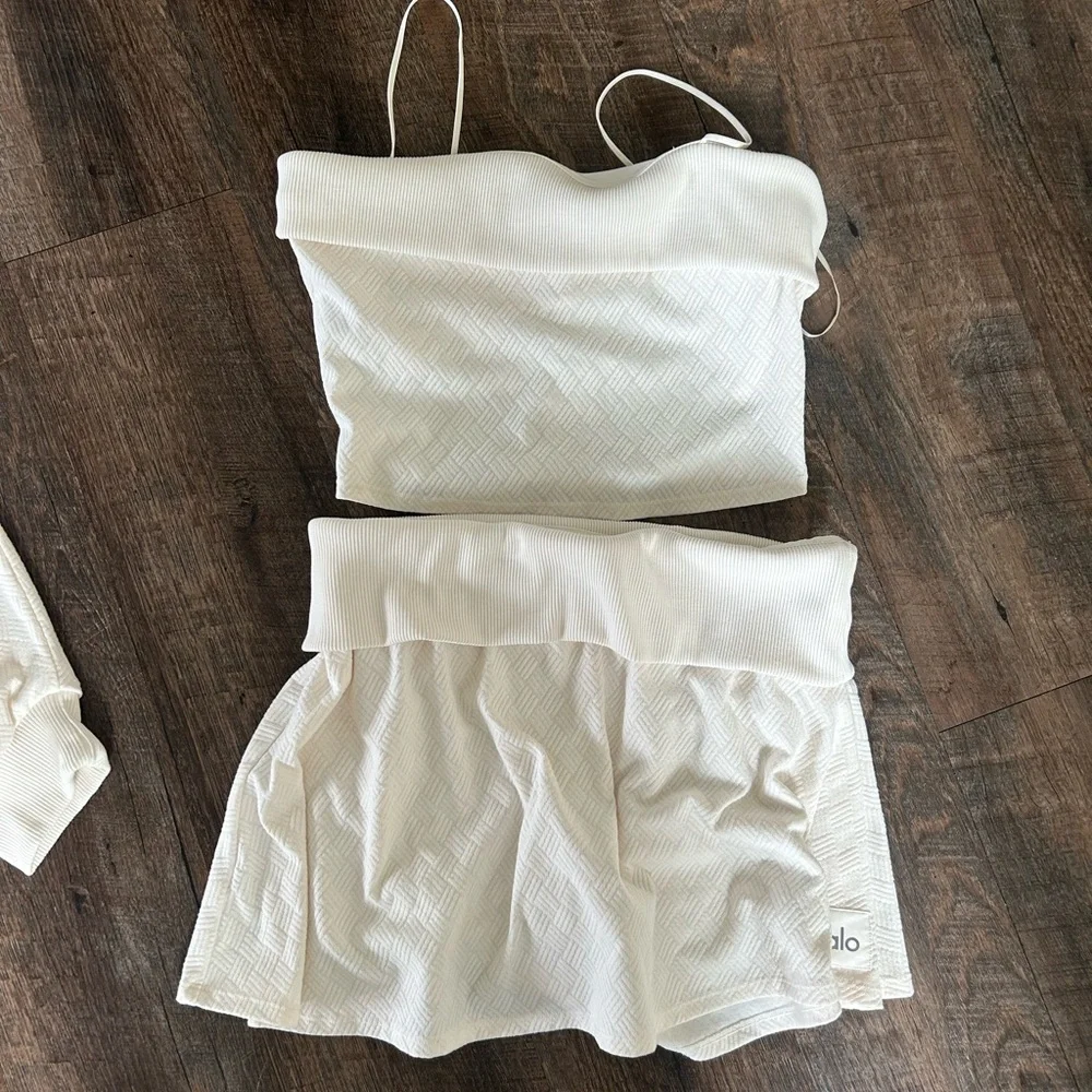 All doubles only Cropped Top and Skirt Set